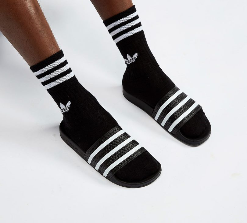 Men adidas Originals Adilette Slide Sandal Latest Styles – Black White ...