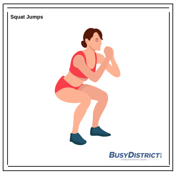 Squat jumps. Busy District.